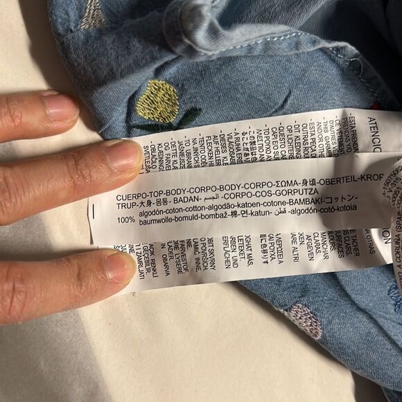 ZARA Kids | Blue | EMBROIDERED DENIM DRESS LIMITED EDITION - Picture 8 of 8